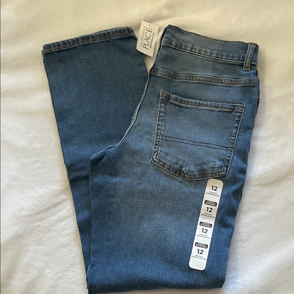 Boys Medium Wash Straight Stretch Denim